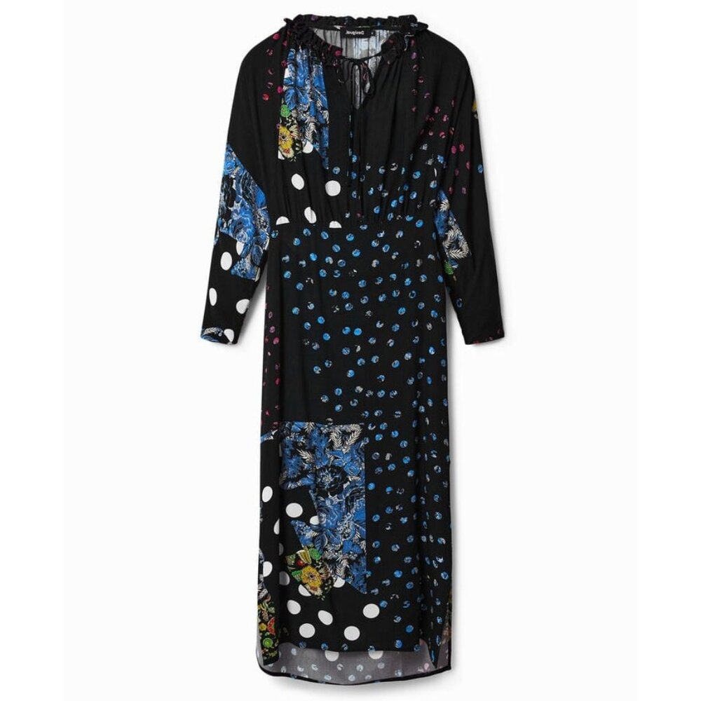 NWT Desigual by Christian LaCroix Womens Size Small Polka Dot Print Midi Dress